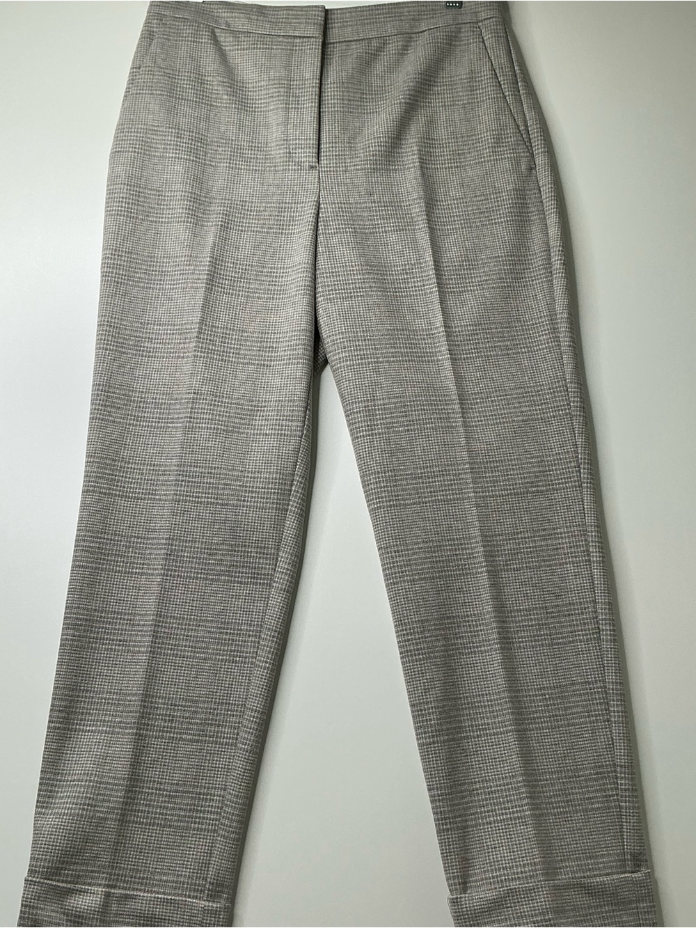 Ann Taylor Women’s Trousers Curvy Fit Glen Plaid Gray The Ankle Straight Leg 6